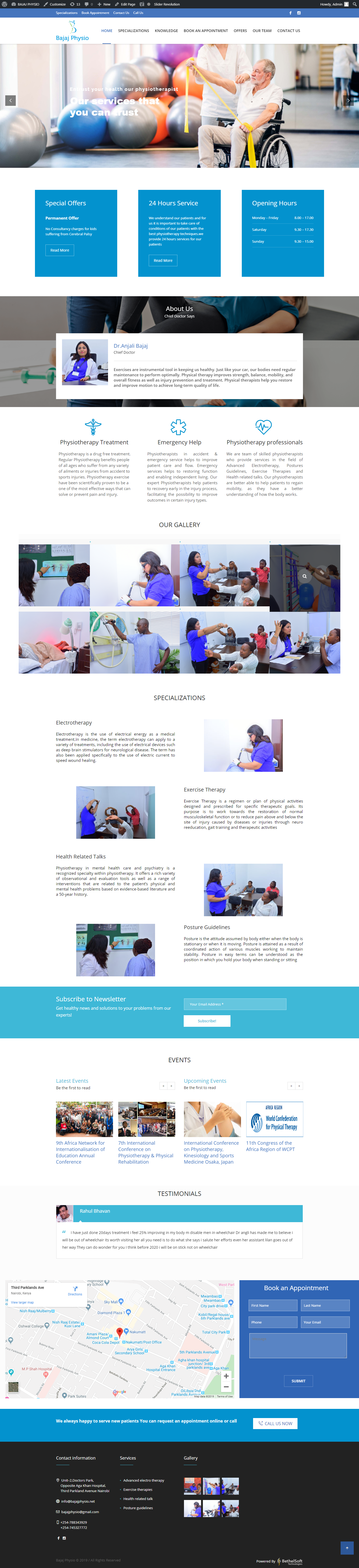 web design kenya, physiotherapy clinic Nairobi